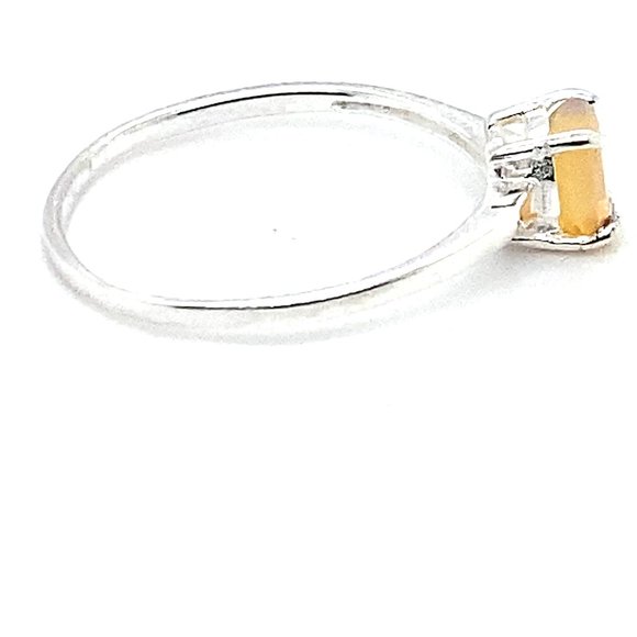 Welo Opal .38ct Platinum Solid Silver Ring - Picture 5 of 7